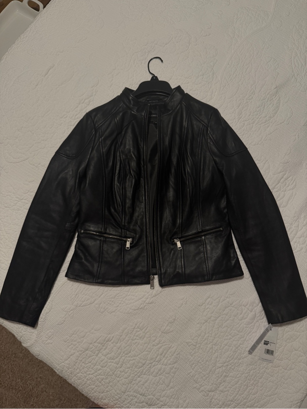 Wilson Black Genuine Leather Jacket Zip Front